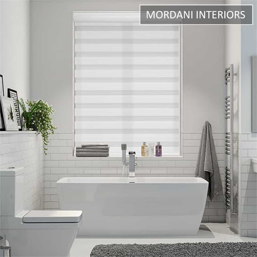 White Crisp Linen Dual Shade Blind
